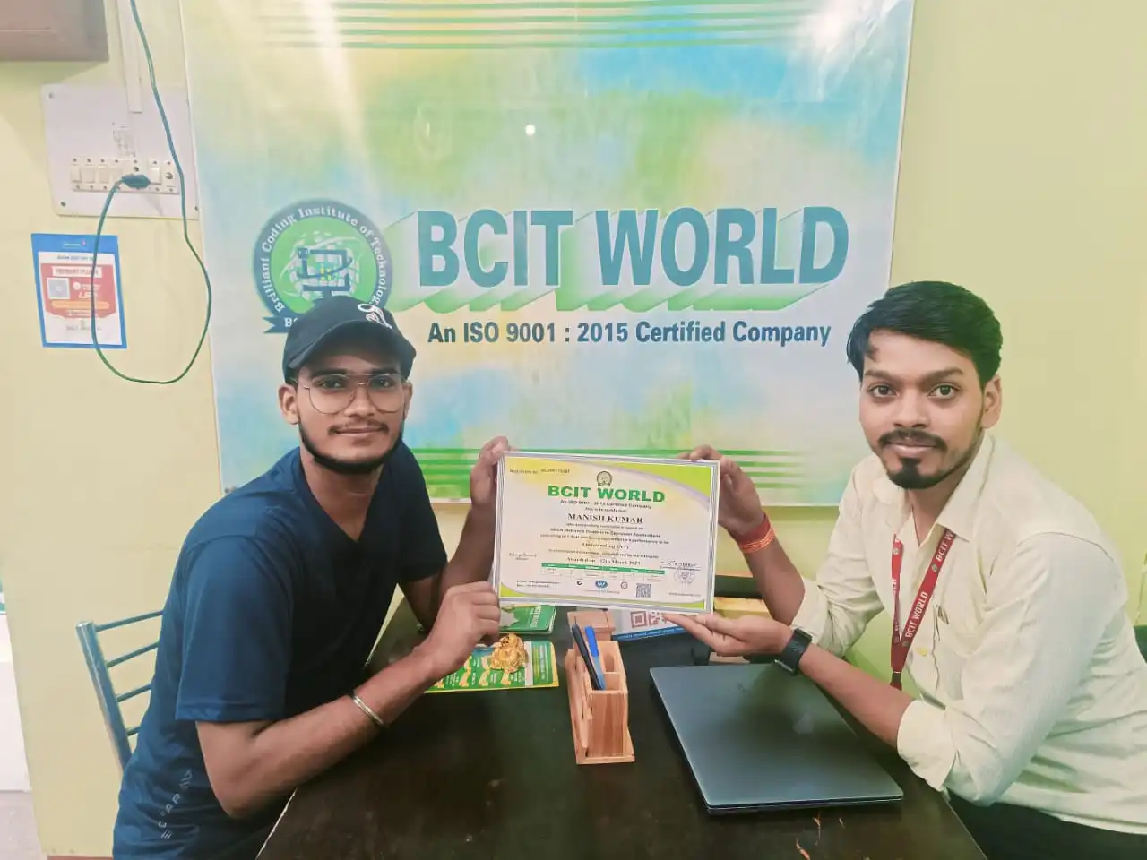 Manish Kumar Successfully ADCA Course at BCIT WORLD